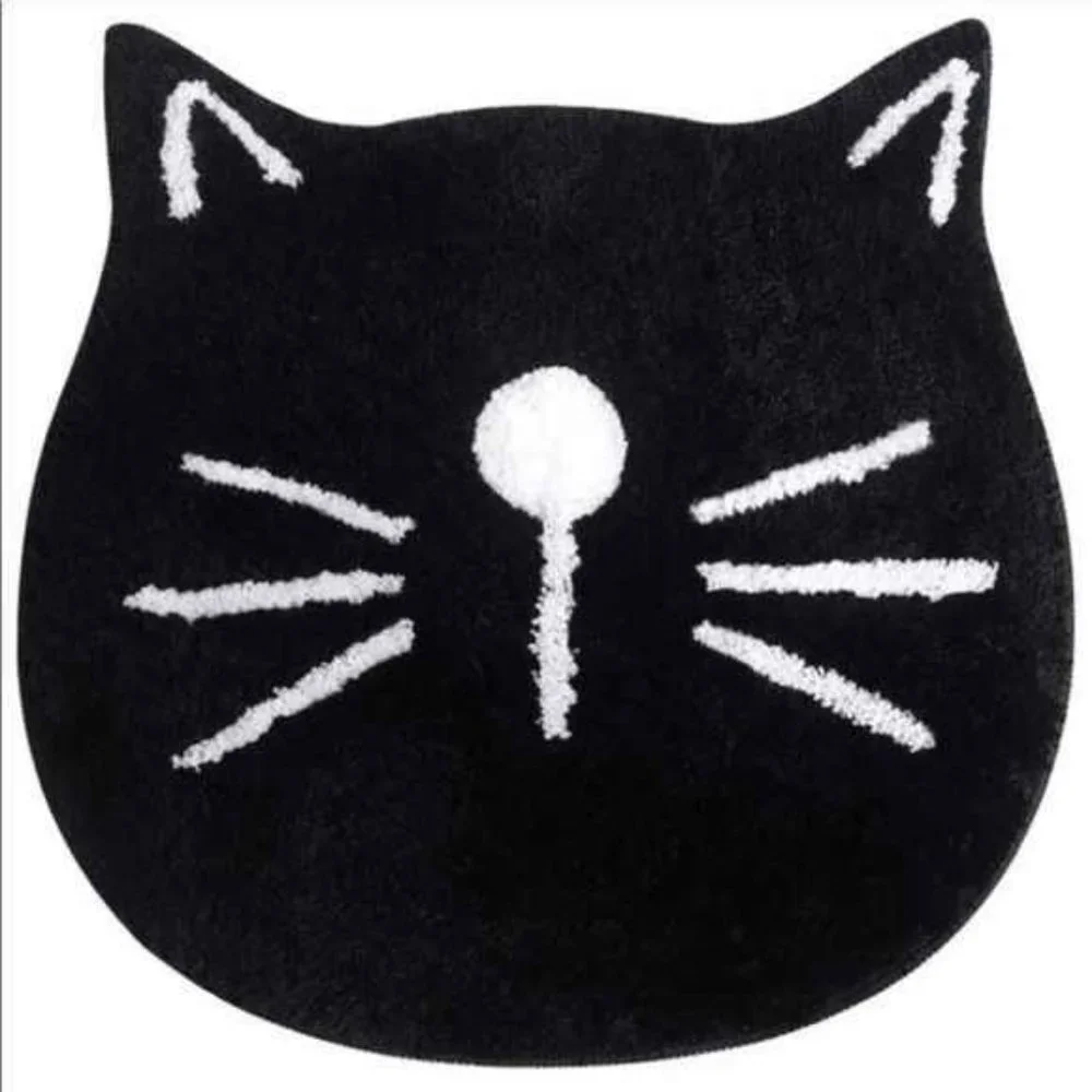 Microfiber Absorbent Bathroom Mat Cat Face NEW